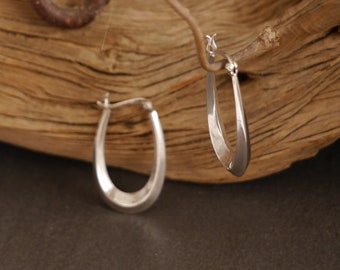 Boucles d'oreilles créoles, boucles d'oreilles, argent 925