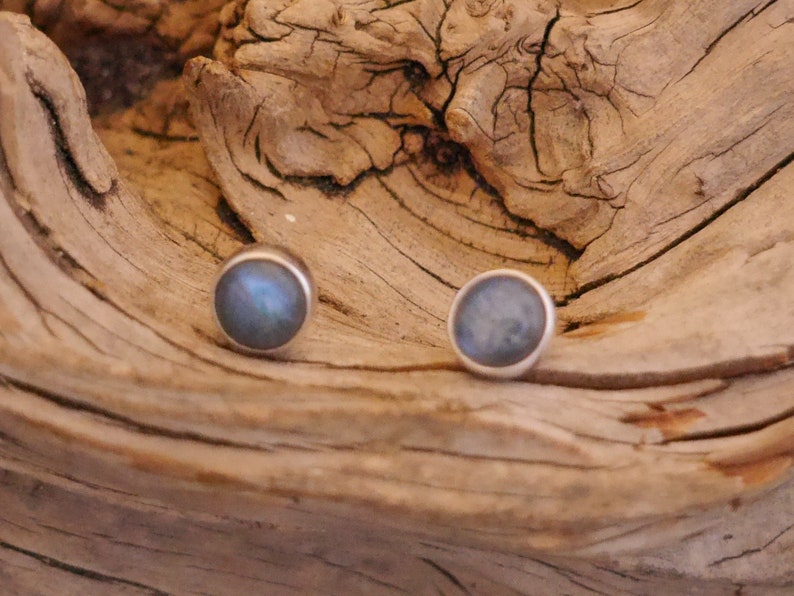 Labradorite earrings, 925 silver image 1