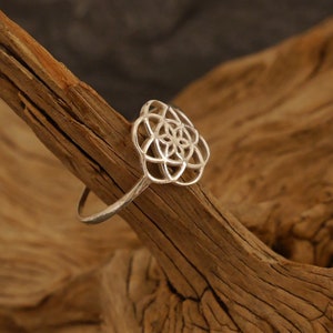 filigree silver ring seed of life, 925 silver image 4