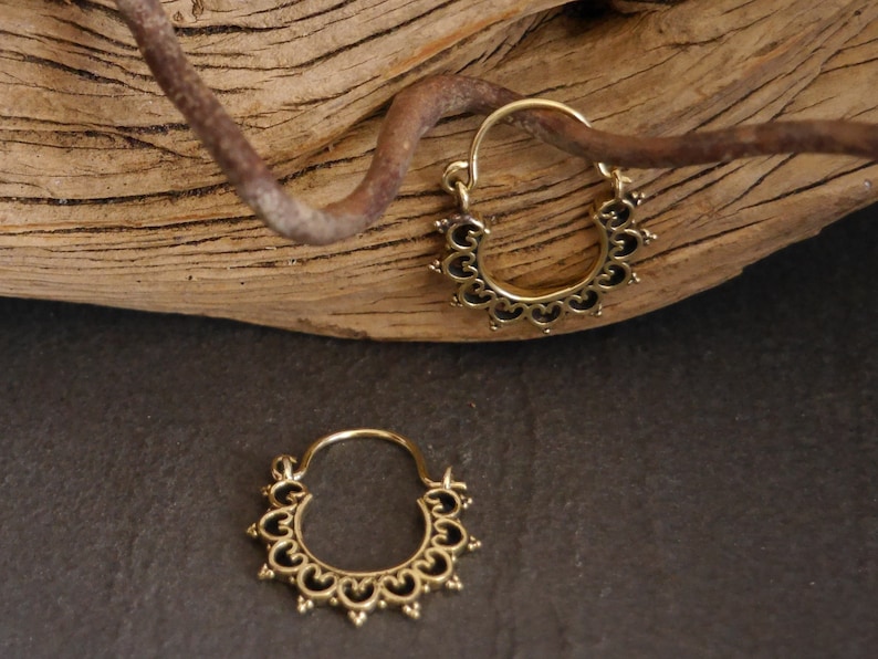 small brass hoop earrings, brass earrings image 6