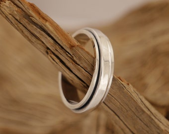 Silver ring, rotating ring made of 925 silver