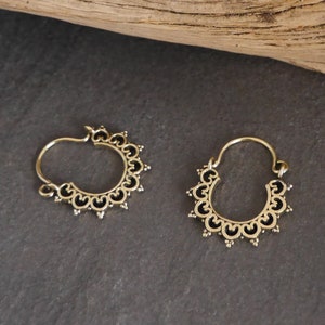 small brass hoop earrings, brass earrings image 3
