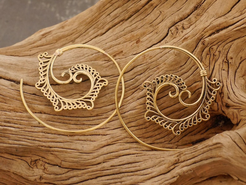 Brass earrings image 1