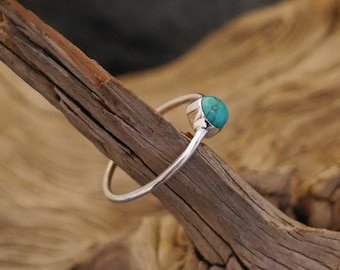 narrow ring with turquoise, 925 silver