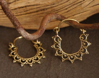 small brass hoop earrings, brass earrings