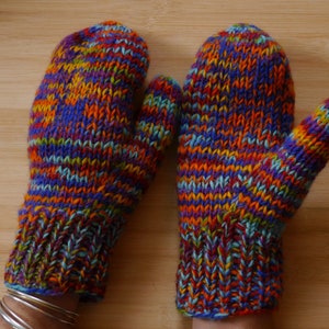 Fäustlinge, Handschuhe aus Schurwolle Regenbogen