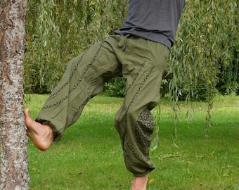 Pluderhose aus Baumwolle, Lebensblume Muster