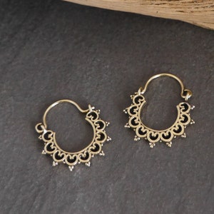 small brass hoop earrings, brass earrings image 5