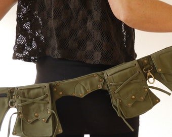 Belt bags, hip bag, fabric belt with pockets,