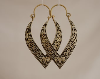 Brass hoop earrings