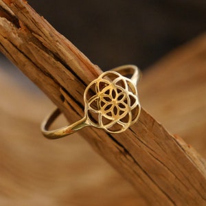 Anillo de latón, "Semilla de Vida"