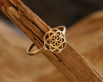 Brass ring, "Seed of Life"