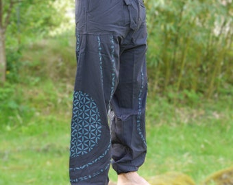 Pantalon de pompage en coton, motif fleur de vie