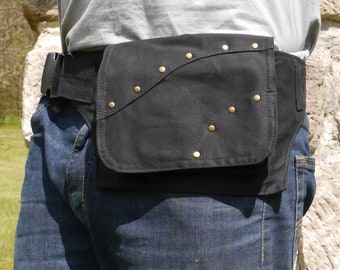 Belt bag, hip bag, bum bag made of solid canvas fabric in different colors