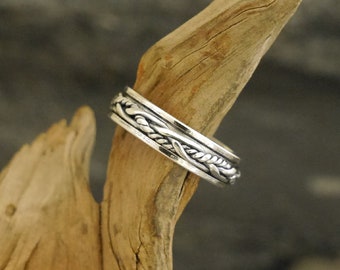 Silver ring, rotating ring made of 925 silver