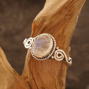 filigree ring with moonstone, 925 silver