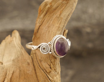 filigraner Ring mit Amethyst, 925er Silber