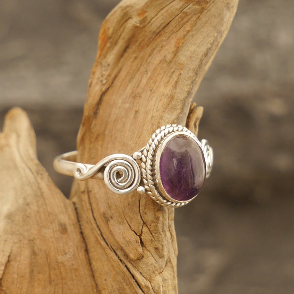 filigree ring with amethyst, 925 silver