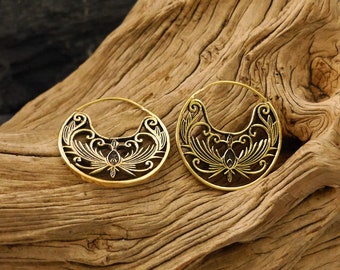 Brass hoop earrings