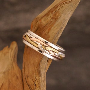 Silver ring, rotating ring made of 925 silver