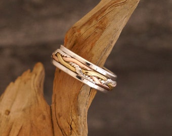 Silver ring, rotating ring made of 925 silver