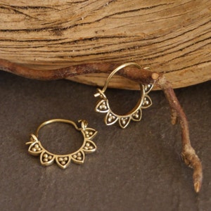 small brass hoop earrings, brass earrings