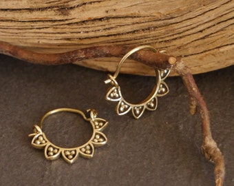 Brass hoop earrings, small brass earrings, Indian earrings