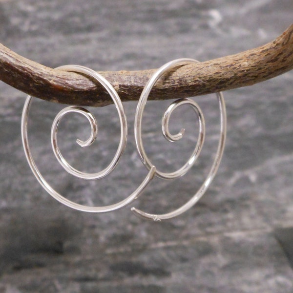 Ohrringe Spirale, Silber 925