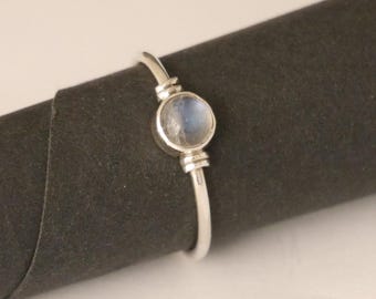 schmaler Ring mit Mondstein, 925er Silber