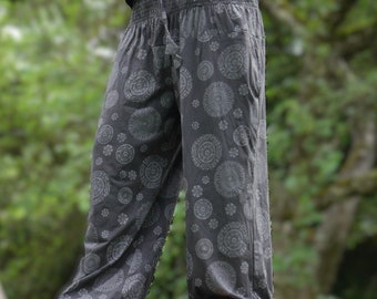 comfortable pants with mandala patterns in different colors