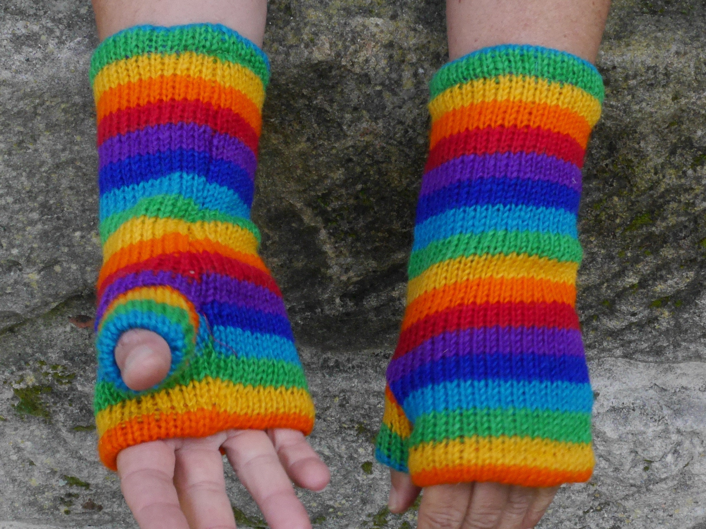 Kinder Armstulpen Warmbaby - Gestreifte Handschuhe Ohne Finger