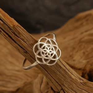 filigree silver ring seed of life, 925 silver image 3