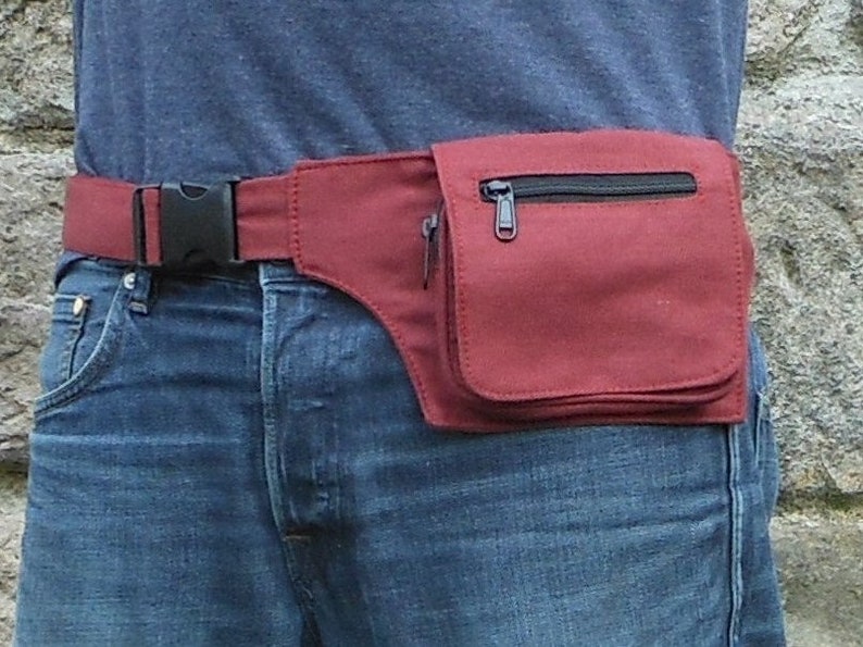 Belt bag, hip bag, bum bag made of solid canvas fabric in different colors image 6