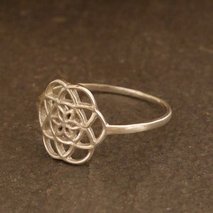 filigree silver ring seed of life, 925 silver image 2