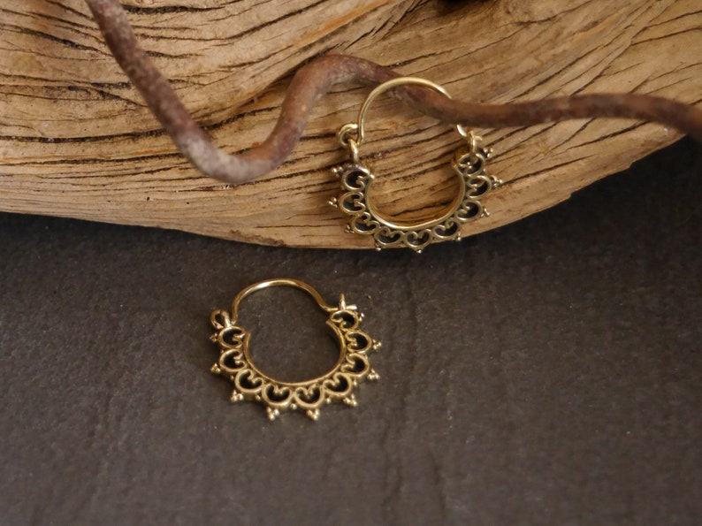 small brass hoop earrings, brass earrings image 7