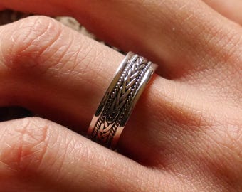 Silver ring, band ring, 925 silver