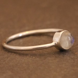 narrow ring with moonstone, 925 silver image 2