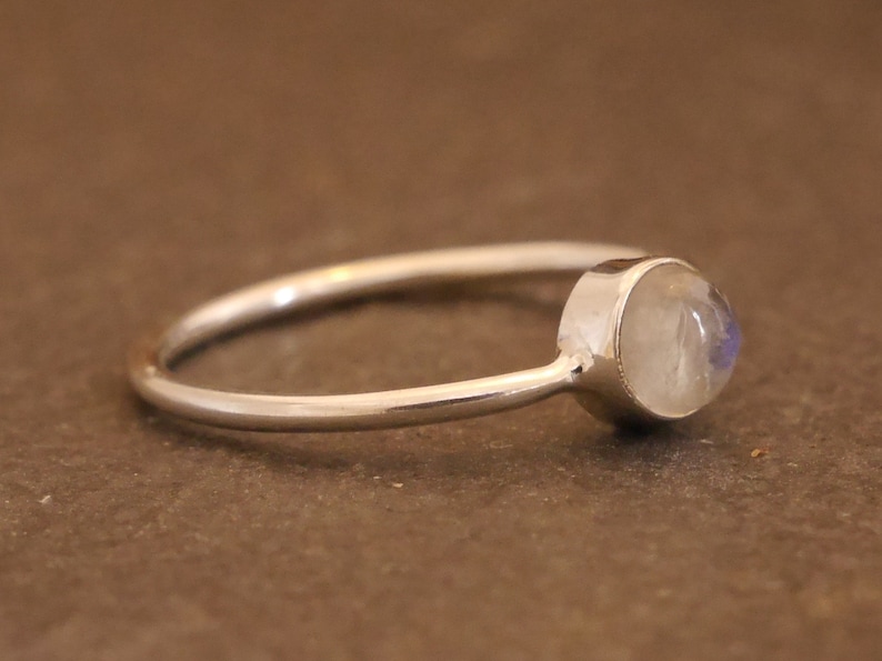 narrow ring with moonstone, 925 silver image 2