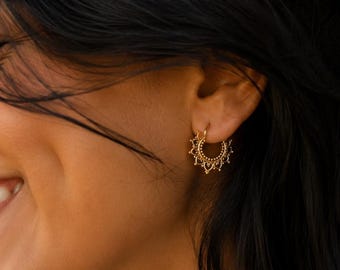 small brass hoop earrings, brass earrings
