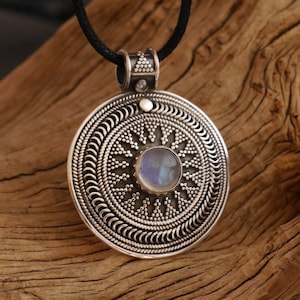 Necklace pendant with moonstone, 925 silver