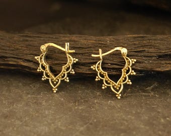 small brass hoop earrings, brass earrings