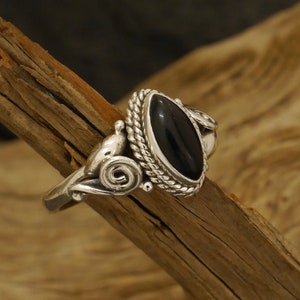 Ring with onyx, 925 silver