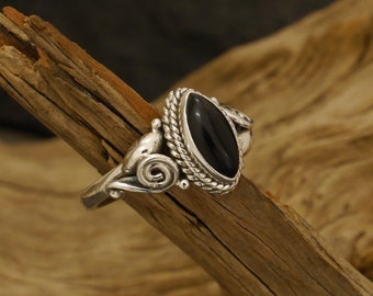 Ring  mit Onyx, 925er Silber