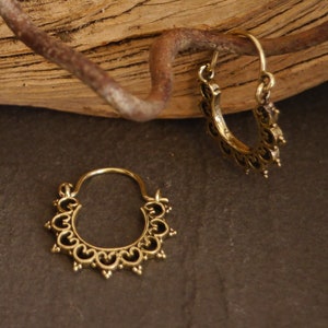 small brass hoop earrings, brass earrings image 4