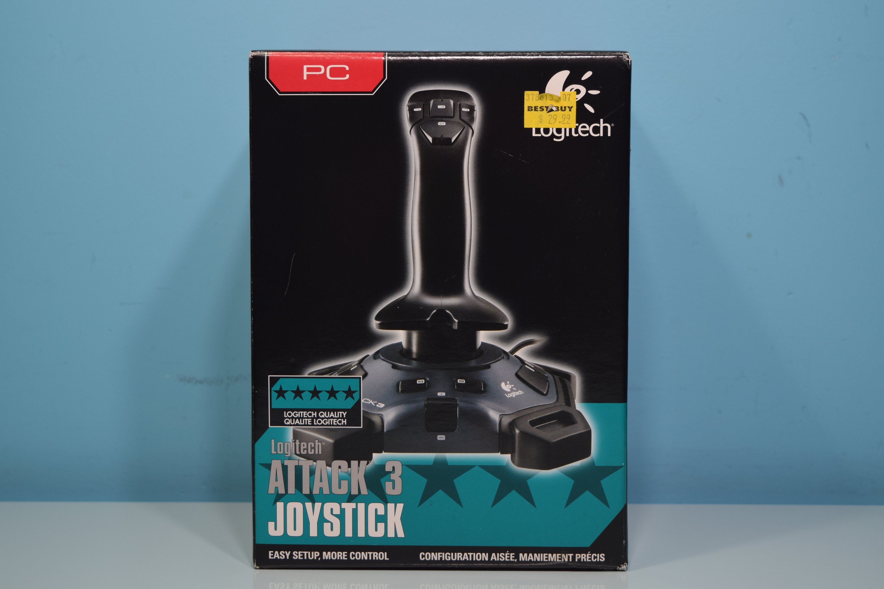 Logitech Attack 3 Gaming Joystick PC USB ATK3 Flight Stick 11 Buttons w/ Box