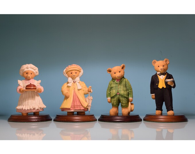 The Upstairs Downstairs Bears Dept. 56 Set of 4 High Quality Figurines