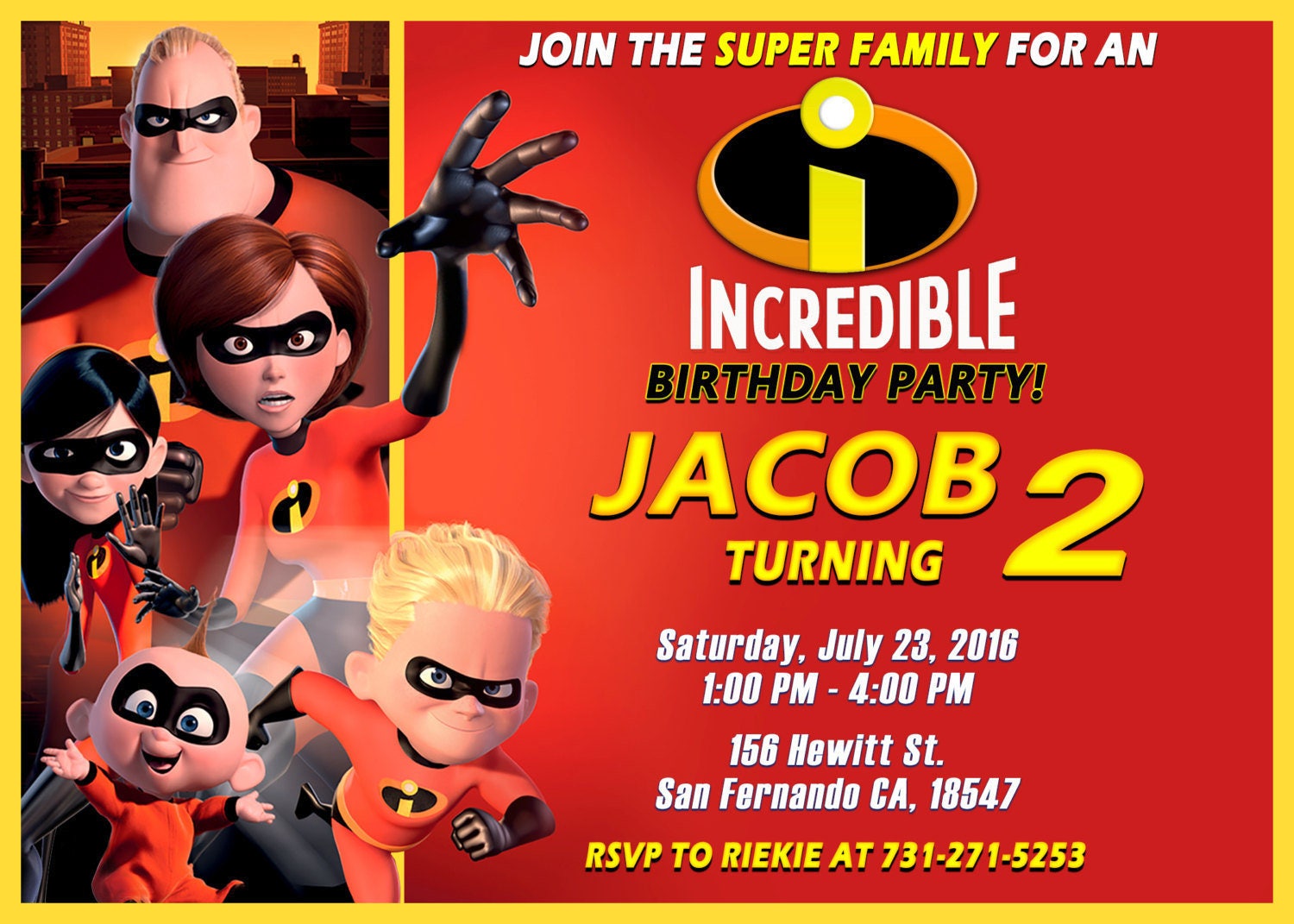 The Incredibles Invitation Printable The Incredibles Birthday