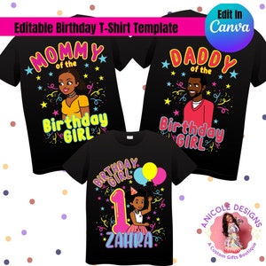 Editable Gracie&#39;s Corner Birthday T-Shirt Template-Version 2