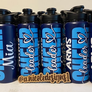 Cheerleader Water Bottles  / Cheerleading Water Bottle/Cheer Gifts/Gifts for Cheerleaders/Personalized water bottles/ Cheerleader