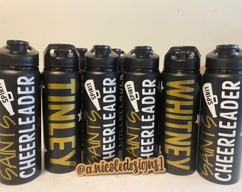 Cheerleader Water Bottles  / Cheerleading Water Bottle/Cheer Gifts/Gifts for Cheerleaders/Personalized water bottles/ Cheerleader